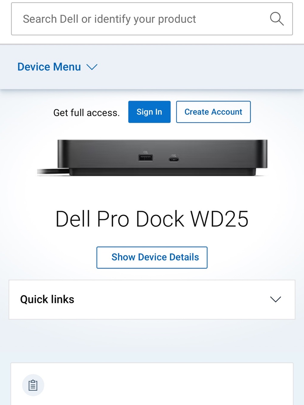 Dell Pro Dock WD25 USB-C Docking Station 130W 0WMFT3 – Open Box